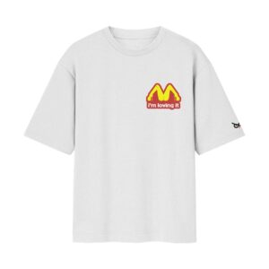 Fast Food, Faster Action | Mc Donals Logo Naughty Parody Oversized Fit Front Print T-Shirt