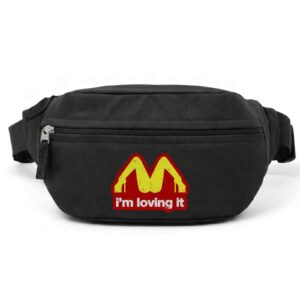 Fast Food, Faster Action | Mc Donals Logo Naughty Parody Multi Style Printed Black Waist Bag