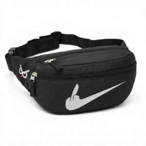 Middle Finger Swoosh Logo Nike Parody Multi Style Printed Black Waist Bag / Fanny Pack ooltaseedha.com
