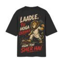 Anti Cockroach Janta Party - Tu Hoga Cockroach, Hum Toh Sher Hai | Oversized Black Back Print T-Shirt | OoltaSeedha ooltaseedha.com