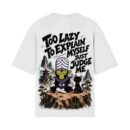 Mojo JoJo - Too Lazy To Explain Myself | Oversized White Front & Back Print T-Shirt | OoltaSeedha Tribe Merch ooltaseedha.com