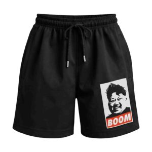 Kim’s Boom Box – Supreme Parody Dictator Premium Relaxed Fit Front Print Black Shorts | OoltaSeedha Kim’s Boom Box – Supreme Parody Dictator Premium Relaxed Fit Front Print Black Shorts | OoltaSeedha