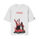 Not Built To Behave - Girl Burning in Hell Happily | Oversized Black Front Print T-Shirt | OoltaSeedha