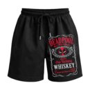 Deadpool Jack Daniels Parody - Ass Kicking Quality Merc's Whiskey Premium Relaxed Fit Front Print Black Shorts | OoltaSeedha ooltaseedha.com