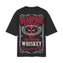 Deadpool Jack Daniels Parody - Ass Kicking Quality Merc's Whiskey Oversized Black Back Print T-Shirt | OoltaSeedha ooltaseedha.com