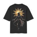 Divine Supreme Krishna The Cosmic Avatar | Oversized Black Back Print T-Shirt | OoltaSeedha.com