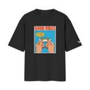 Good Vibes - Dont Panic, Its Organic Rolling Paper Oversized Black Front Print T-Shirt | OoltaSeedhaooltaseedha.com