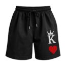His Toxic Majesty King Of Heart Card Deck Icon Premium Relaxed Fit Front Print Black Shorts [No Embroidery] ooltaseedha.com