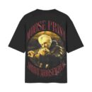 Vintage Moose Energy, The Immortal Legend Sidhu Moosewala | Oversized Black Back Print T-Shirt | OoltaSeedha.com