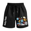 The Real Only Fans - Literally Just Fans Premium Relaxed Fit Front Print Black Shorts | OoltaSeedhaooltaseedha.com