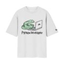 The Real Python - Literal Developer Hissing Code Python Developer Parody | Oversized White Front Print T-Shirt | OoltaSeedha