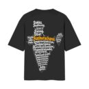 The "Aashurachana" (Improvisation) India Map Typography #WeAreRachanakar | Oversized Black Front Back Print T-Shirt | OoltaSeedha ooltaseedha.com