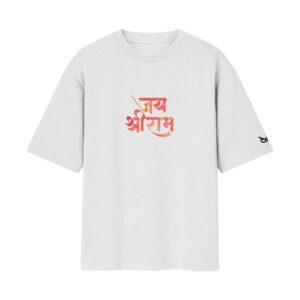 Divine Companionship - Shri Ram & Vaanar Oversized White Back Print T-Shirt | OoltaSeedhaooltaseedha.com