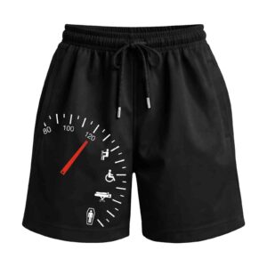 Final Destination Speedometer – Speed Kills Premium Relaxed Fit Front Print Black Shorts | OoltaSeedha