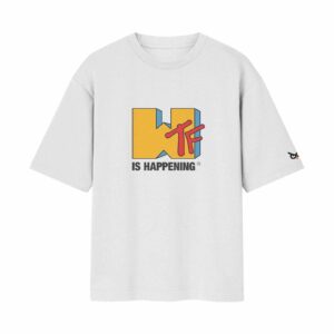 Current Mood – WTF Is Happening Retro Parody Premium Relaxed Fit Front Print Black Shorts | OoltaSeedh