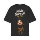 Punjabi Drake - Wahe Guru Ji Da Plan Desi Rap Parody | Oversized Black Back Print T-Shirt | OoltaSeedha