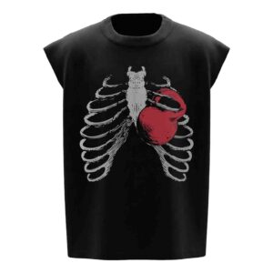 The Iron Heart Weight In Ribs | Premium Boxy Fit Front Printed Sleeveless Tank Top Vest