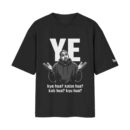 Kanye West - Clueless Genius, Ye Kya Hua Kaise Hua Song Parody | Oversized Black Front Print T-Shirt | OoltaSeedha ooltaseedha.com