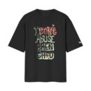 Sanskari Menace No Gaali Guarantee | I Don't Abuse Behen Ch*d | Oversized Black Front Print T-Shirt | OoltaSeedha ooltaseedha.com
