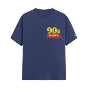 90s Baby Nostalgia Parody | Navy Blue Regular Fit Pocket Print T-Shirt | Oolta Seedha