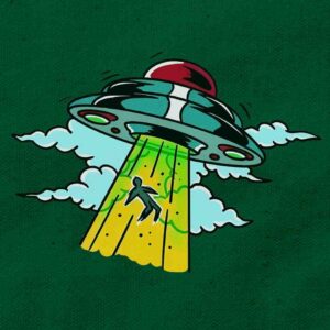 Please Just Abduct Me UFO | Green Regular Fit Pocket Print T-Shirt | OoltaSeedha.com