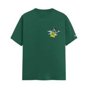 Please Just Abduct Me UFO | Green Regular Fit Pocket Print T-Shirt | Oolta Seedha Please Just Abduct Me UFO | Green Regular Fit Pocket Print T-Shirt | Oolta Seedha