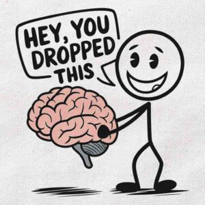 You Dropped This Sarcastic Brain | White Regular Fit Pocket Print T-Shirt | OoltaSeedha.com