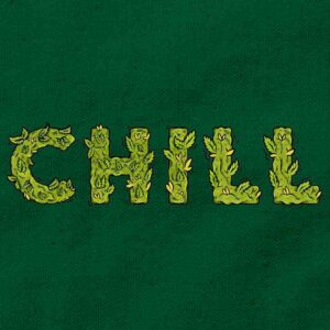 The Herbal "Chill" Typography | Green Regular Fit Pocket Print T-Shirt | OoltaSeedha.com