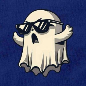 Dead Inside But Still Dripping Ghost | Navy Blue Regular Fit Pocket Print T-Shirt | OoltaSeedha.com