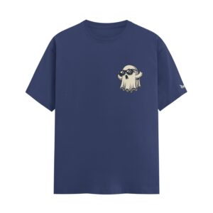 Dead Inside But Still Dripping Ghost | Navy Blue Regular Fit Pocket Print T-Shirt | Oolta Seedha