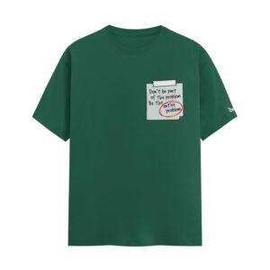 Be The Entire Problem Sticky Note | Green Regular Fit Pocket Print T-Shirt | Oolta Seedha