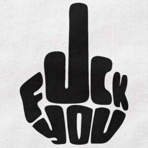 Typographic Middle Finger Statement | White Regular Fit Pocket Print T-Shirt | OoltaSeedha.com
