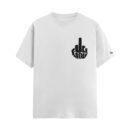 Typographic Middle Finger Statement | White Regular Fit Pocket Print T-Shirt | OoltaSeedha.com