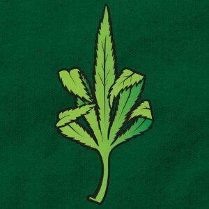 Unbothered Middle Finger Leaf | Green Regular Fit Pocket Print T-Shirt | OoltaSeedha.com