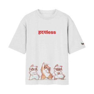 The Hridya-Less / Heartless / हृदयless Kittens Dancing | Oversized Front Print T-Shirt | OoltaSeedha