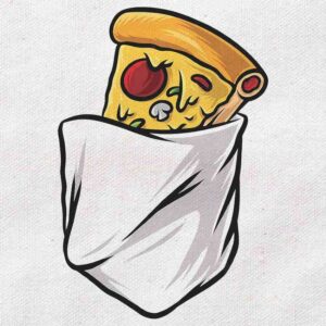 The Emergency Pocket Pizza Slice | White Regular Fit Pocket Print T-Shirt | OoltaSeedha.com