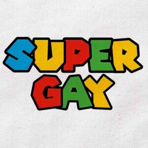 The Nostalgic 8-Bit "Super Gay" Parody | White Regular Fit Pocket Print T-Shirt | OoltaSeedha.com