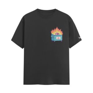 Literal Dumpster Fire “I’m Fine” Mascot | Black Regular Fit Pocket Print T-Shirt | Oolta Seedha