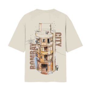 Bombay City Tiffin Box Houses | Back Print T-Shirt | OoltaSeedha Bombay City Tiffin Box Houses | Back Print T-Shirt | OoltaSeedha