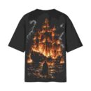 Burn The Ships – Point Of No Return Motivation Heavyweight | Black Front & Back Print T-Shirt | Oolta Seedha