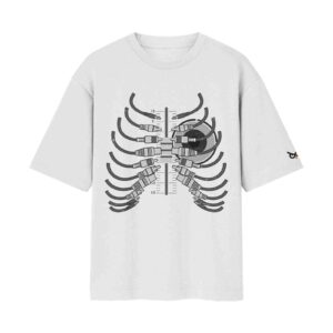 Sound Producer & DJ Vinyl Heartbeat and Cable Ribcage Job/Career Options | White Front Print T-Shirt | Oolta Seedha