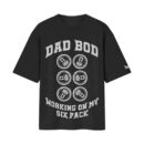 Dad Bod Working On My Six Pack Beer Can – Liquid Fitness | Black Front Print T-Shirt | Oolta Seedha