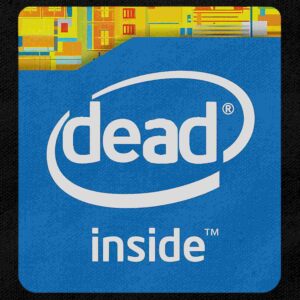Dead Inside Processor - Tech Sticker Satire (Intel Inside Parody) Job/Career Options | Black Front Print T-Shirt | OoltaSeedha.com