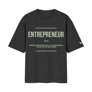 Entrepreneur – Startup Founder Cliff Jump & Build A Plane Job/Career Options | Black Front Print T-Shirt | Oolta Seedha