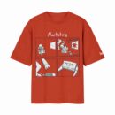 Marketing Specialist “Create The Problem First” Comic Strip Job/Career Options | Red Oversized Fit Front Print T-Shirt | Oolta Seedha