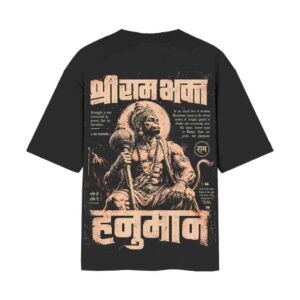 Ram Bhakt Vintage Hanuman | Black Back Print T-Shirt | OoltaSeedha Ram Bhakt Vintage Hanuman | Black Back Print T-Shirt | OoltaSeedha