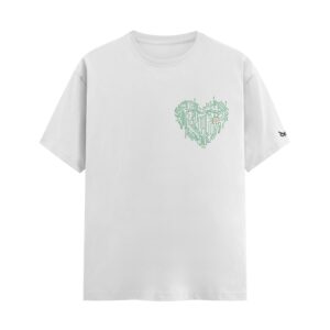 Cyber Heart – Circuit Board Heart PCB Motherboard | White Front Print T-Shirt | Oolta Seedha
