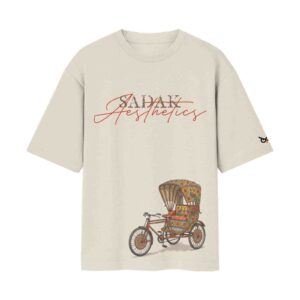 Sadak Aesthetics Desi Street Rikshaw Vibe | White Front Print T-Shirt | OoltaSeedha Sadak Aesthetics Desi Street Rikshaw Vibe | White Front Print T-Shirt | OoltaSeedha