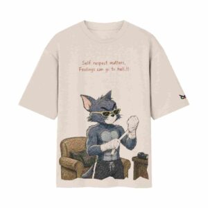 Self Respect Matters – Feelings Can Go To Hell Fighter Tom | Off/White Front Print T-Shirt | Oolta Seedha Self Respect Matters – Feelings Can Go To Hell Fighter Tom | Off/White Front Print T-Shirt | Oolta Seedha