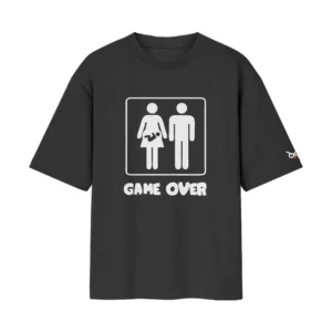 Game Over Maternity & Fatherhood Humor – Player 3 Loading | Black Front Print T-Shirt | Oolta Seedha Game Over Maternity & Fatherhood Humor – Player 3 Loading | Black Front Print T-Shirt | Oolta Seedha